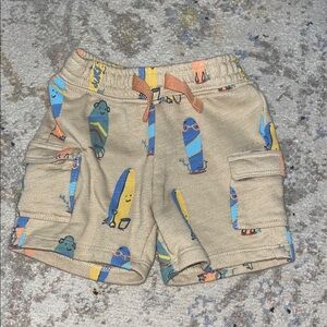 Garanimals Tan Surfboard Print Cargo Shorts